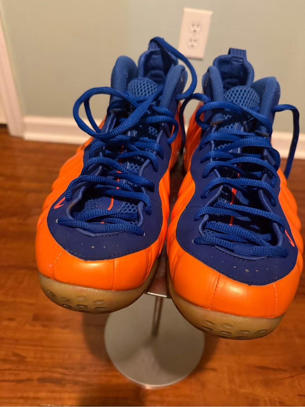 Nike MEN Orange and Blue Foamposite-Style Sneakers-NEW YORK KNICKS CHAMPS COLORS - Picture 12 of 16
